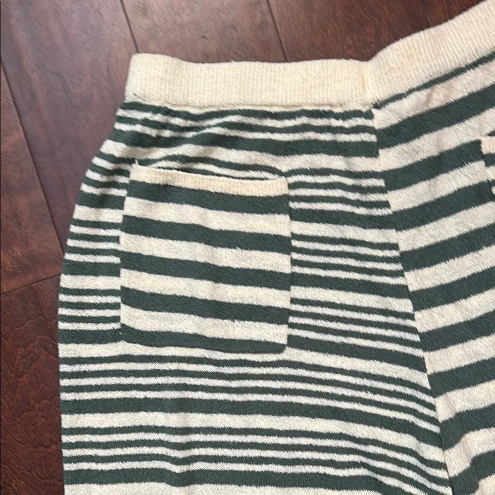 Free People Green and Cream Striped Wide Leg Pants - Picture 12 of 13